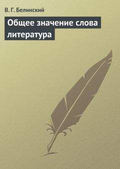 Виссарион Белинский - Общее значение слова литература